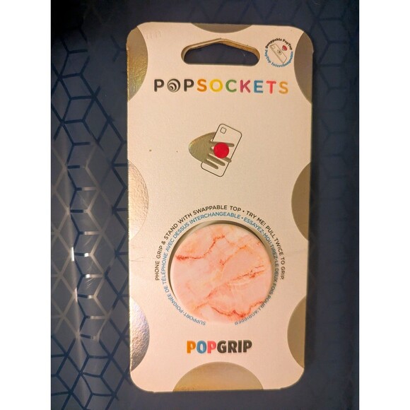 PopSockets Phone Grip Stand ROSE MARBLE POPGRIP PopSocket Swappable Top - Picture 1 of 2